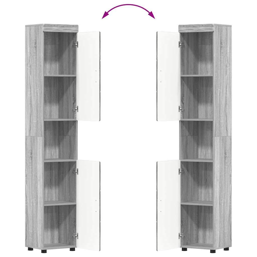 Komplet omaric za kopalnico TULUM Siva Sonoma Konstruiran les - slika 13