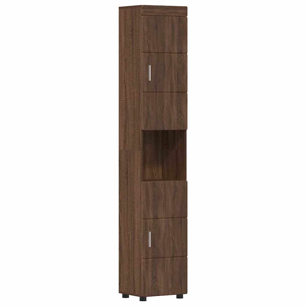 Thumbnail - vidaXL Badezimmer Schrank TULUM Braun Eichen-Optik 37 x 31,5 x 203 cm