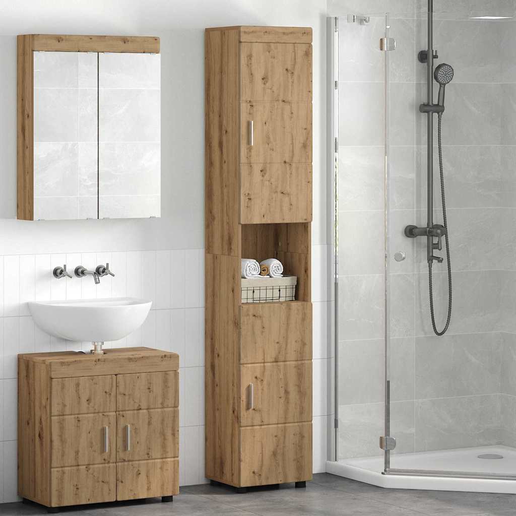 vidaXL Dulap de Baie stejar artizanal 37 x 31.5 x 203 cm Lemn compozit