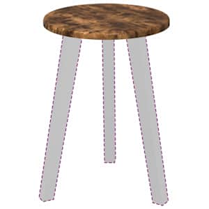 Deska stolu Kouřový dub Ø 30 x 1,5 cm kompozitní dřevo - obrázek 3