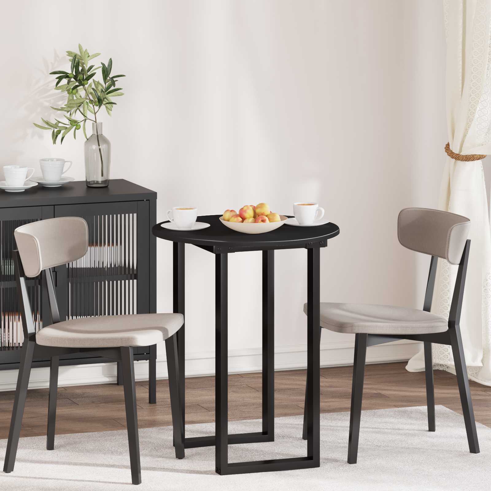 vidaXL Placă de masă Negru Ø 60 x 1,5 cm Lemn compozit