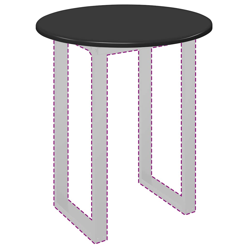 Plateau De Table Ronde En Bois D'Ingénierie - 60x60x1.5 Cm Noir | Design Minimaliste Pour Intérieur Durable