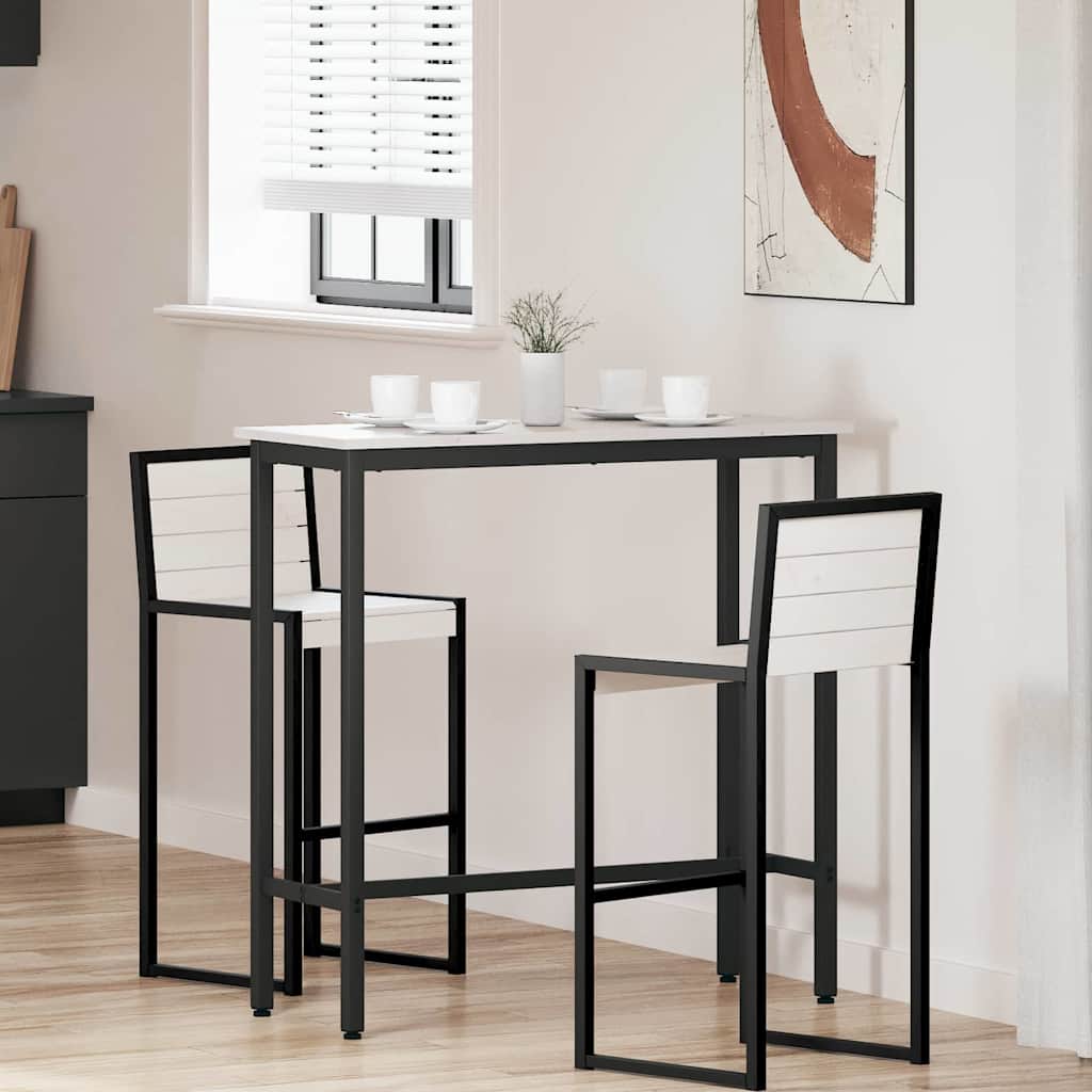 vidaXL masă Alb 100 x 40 x 101 cm Lemn ingineresc și oțel