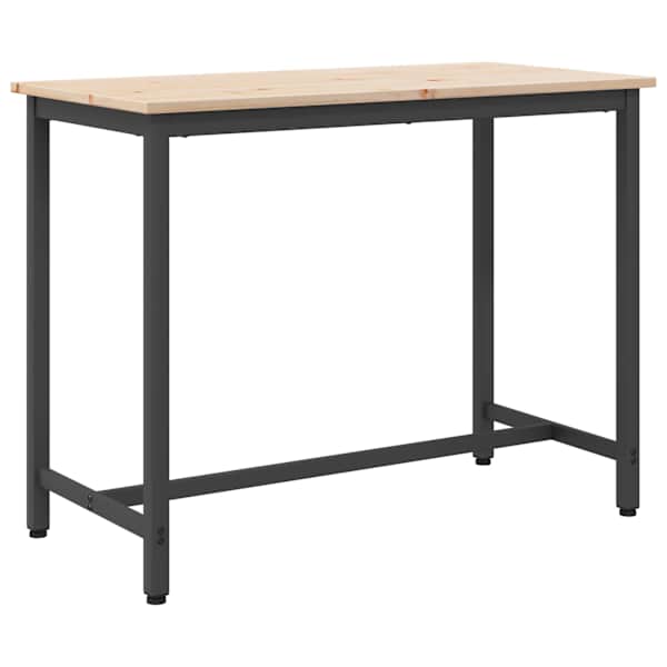 vidaXL laud Neutraalne 100 x 50 x 77 cm T&ouml;&ouml;deldud puit ja teras