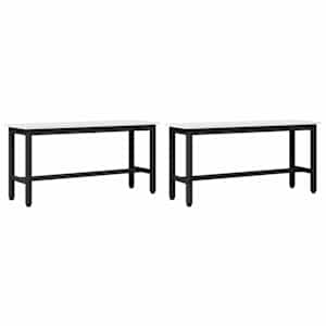 Jídelní lavička 2 pcs Bílá 100 x 32,5 x 49 cm - obrázek 2