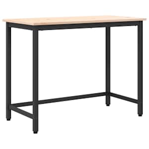 vidaXL laud Neutraalne 100 x 50 x 77 cm T&ouml;&ouml;deldud puit ja teras