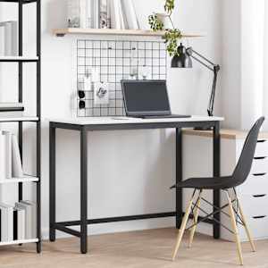 miza Bela 100 x 50 x 77 cm Inženirski les in jeklo