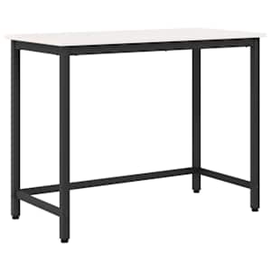 vidaXL laud Valge 100 x 50 x 77 cm T&ouml;&ouml;deldud puit ja teras