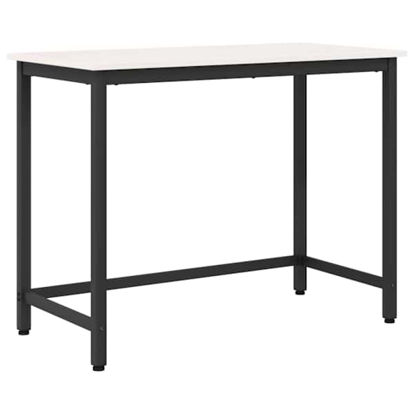 vidaXL laud Valge 100 x 50 x 77 cm T&ouml;&ouml;deldud puit ja teras