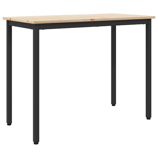 vidaXL laud Neutraalne 100 x 50 x 77 cm T&ouml;&ouml;deldud puit ja teras