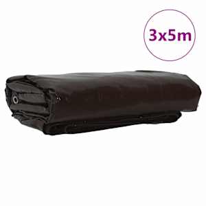 Plachta 650g / m² Hnědá 3 x 5 m Plátno s PVC povrchovou úpravou - obrázek 2