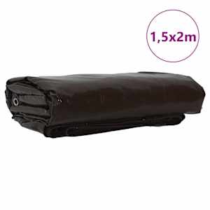 Plachta 650g / m² Hnědá 1,5 x 2 m Plátno s PVC povrchovou úpravou - obrázek 2
