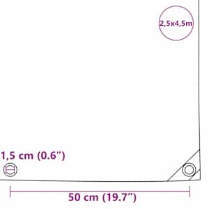 Plachta 650g / m² Hnědá 2,5 x 4,5 m - obrázek 11
