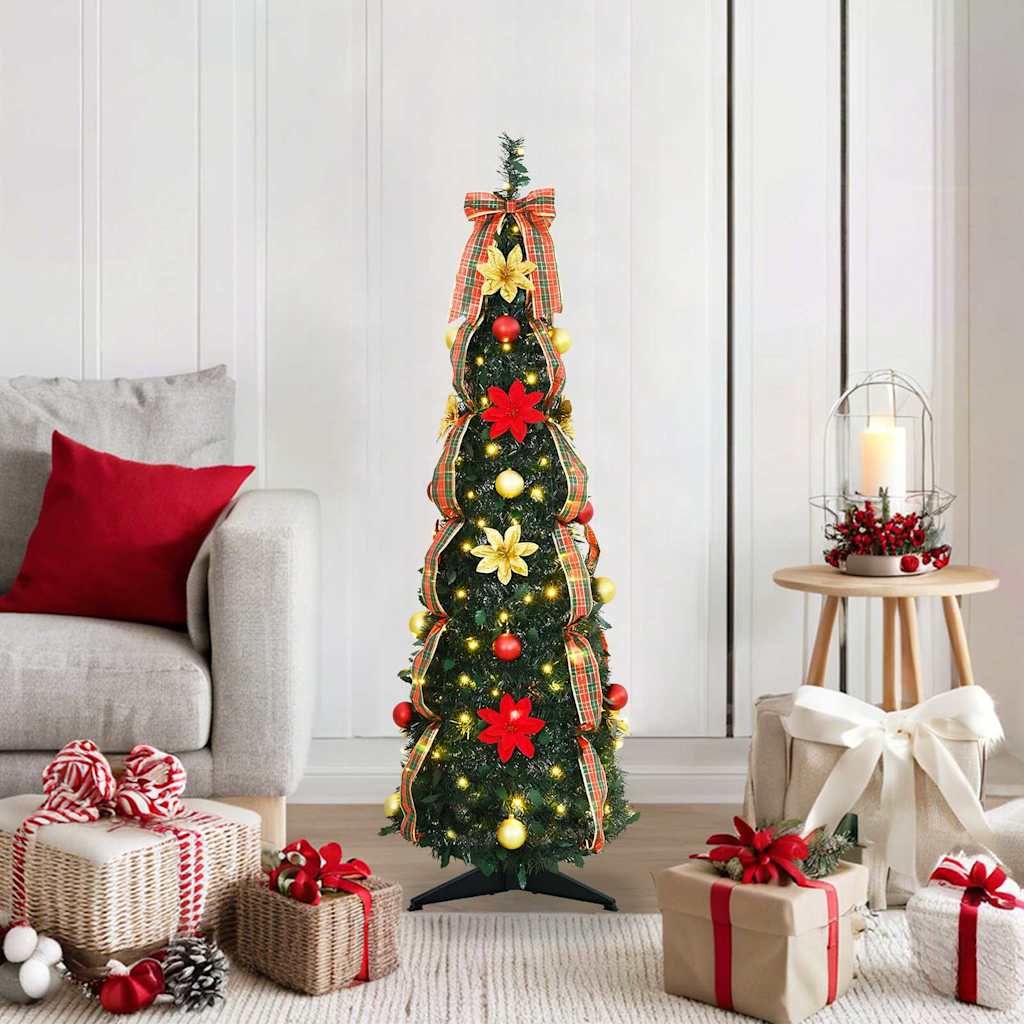 Sapin de Noël artificiel avec 50 LED Vert 120 cm PVC