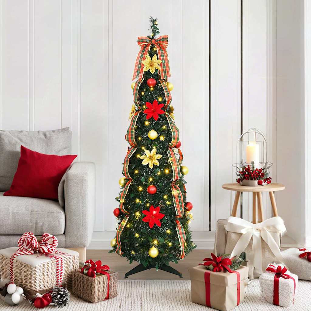 Sapin de Noël artificiel avec 100 LED Vert 150 cm PVC