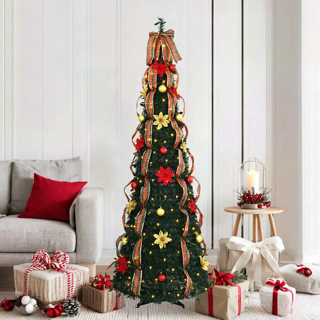 Sapin de Noël artificiel avec 150 LED Vert 180 cm PVC