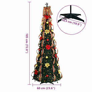 Umělý vánoční stromeček s 150 LED diodami Zelená 185 cm PVC - obrázek 10