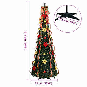 Umělý vánoční stromeček s 200 LED diodami Zelená 215 cm PVC - obrázek 10