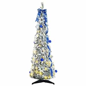 Umělý vánoční stromeček s 50 LED diodami Bílá 120 cm PVC - obrázek 3