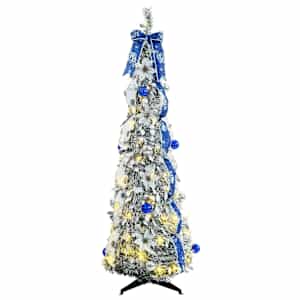 Umělý vánoční stromeček s 100 LED diodami Bílá 150 cm PVC - obrázek 3