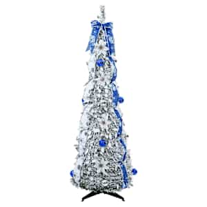 Umělý vánoční stromeček s 100 LED diodami Bílá 150 cm PVC - obrázek 4