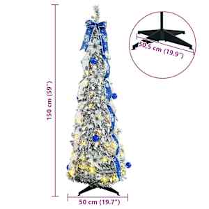 Umělý vánoční stromeček s 100 LED diodami Bílá 150 cm PVC - obrázek 10