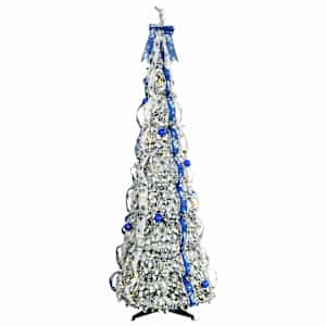 Umělý vánoční stromeček s 150 LED diodami Bílá 180 cm PVC - obrázek 3