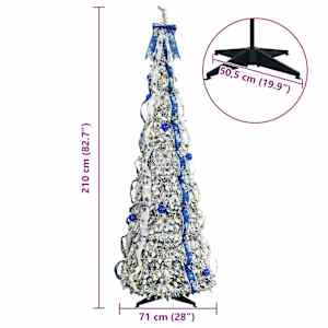 Umělý vánoční stromeček s 200 LED diodami Bílá 210 cm PVC - obrázek 10