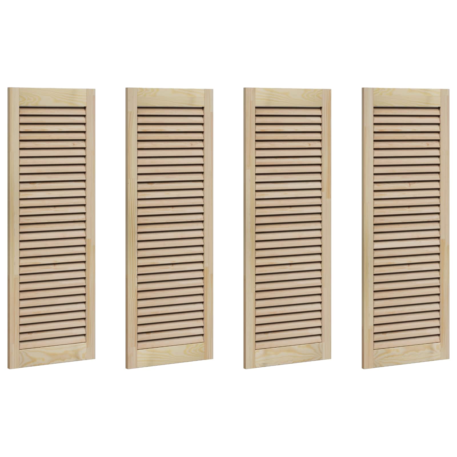 vidaXL Schranktür 4 pcs Natur 140.5 x 2 x 59.5 cm Massives Kiefernholz