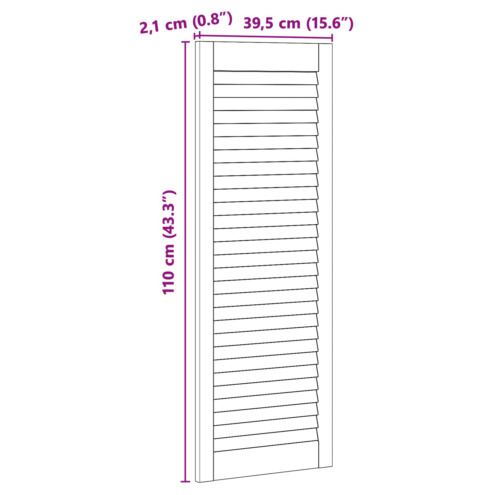 Vrata omare z vrati 4 pcs Naravna 110 x 2,1 x 39,5 cm - slika 9