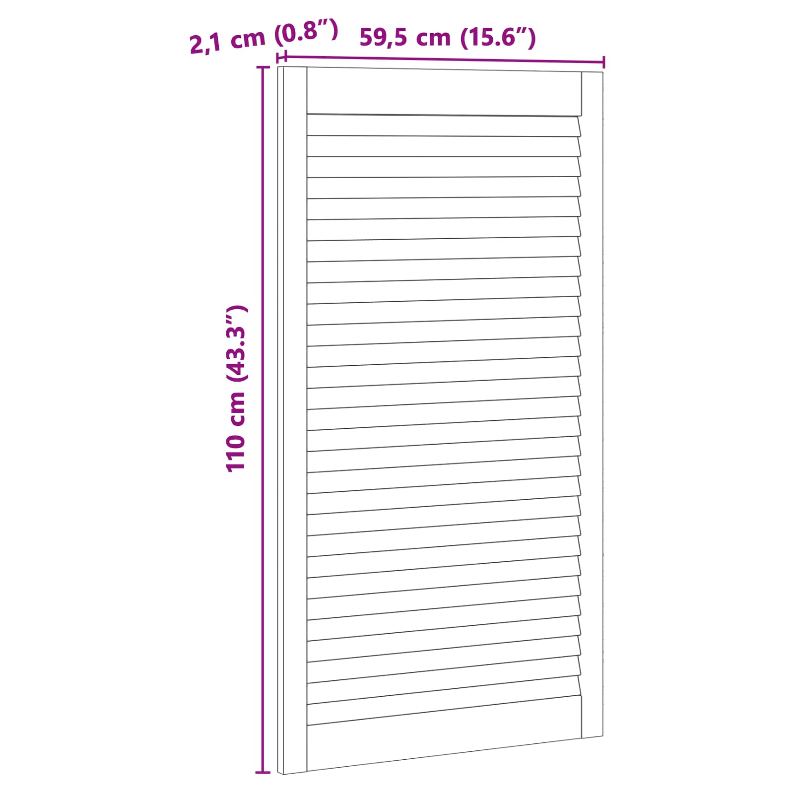 Vrata omare z vrati 4 pcs Naravna 110 x 2,1 x 59,5 cm - slika 9