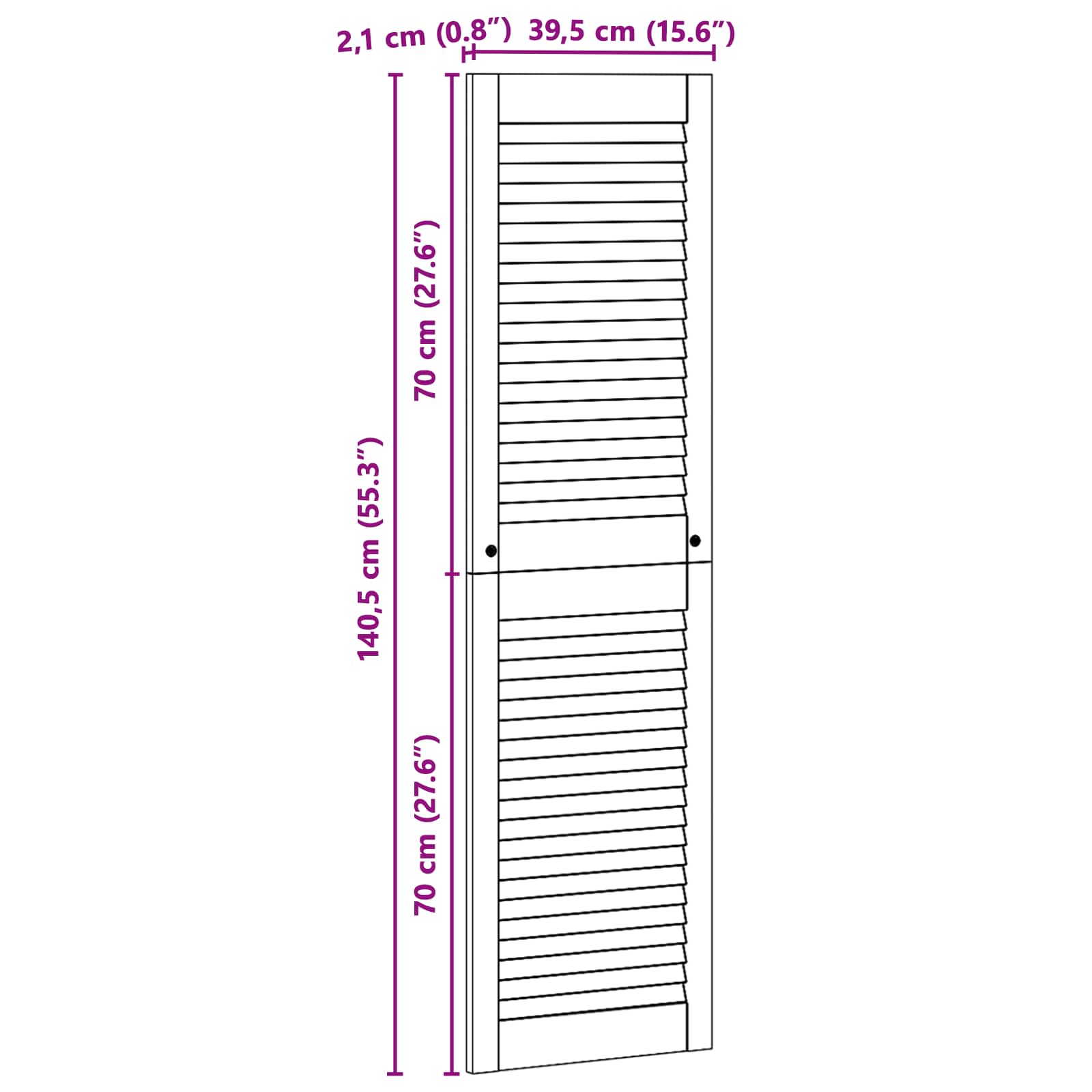 Vrata omare z vrati 4 pcs Naravna 140,5 x 2,1 x 39,5 cm - slika 10