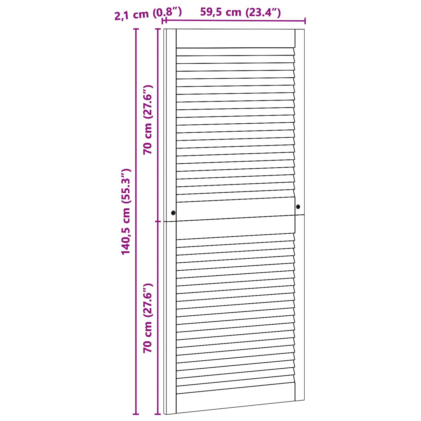 Vrata omare z vrati 4 pcs Naravna 140,5 x 2,1 x 59,5 cm - slika 10