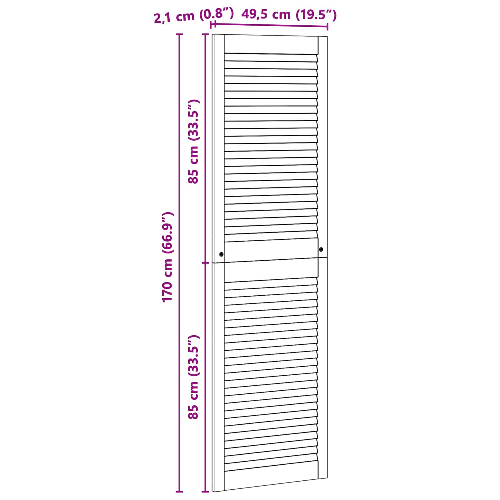 Vrata omare z vrati 4 pcs Naravna 170 x 2,1 x 49,5 cm - slika 10