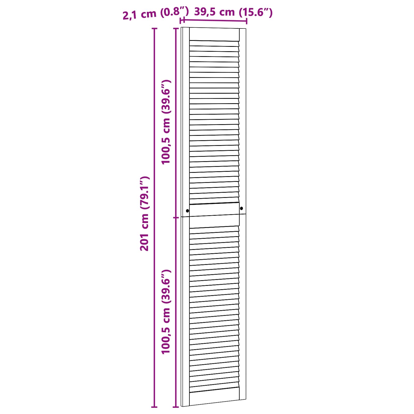 Kabeļa Durvis ar durvīm 4 pcs Dabiska 201 x 2,1 x 39,5 cm