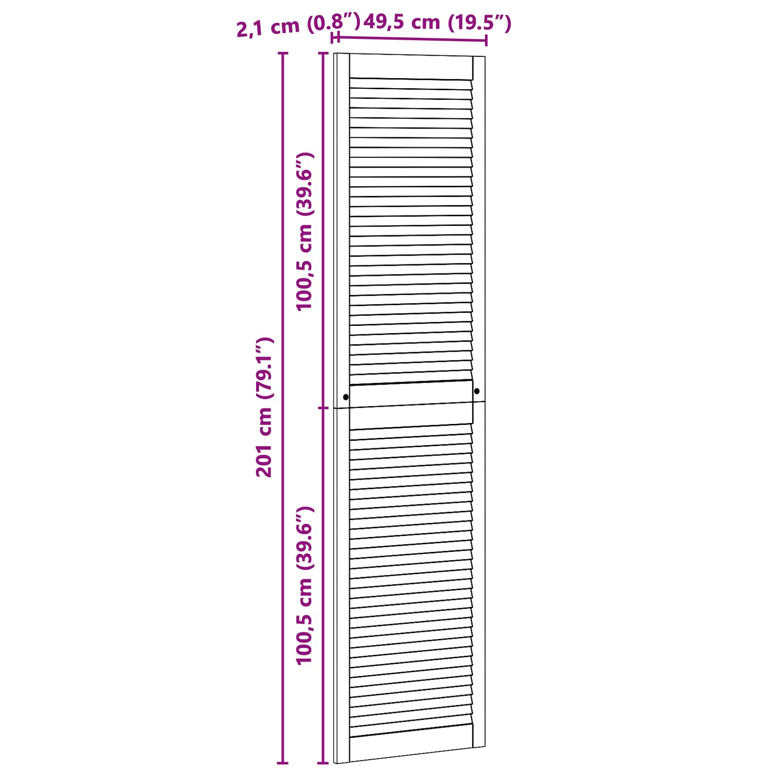 Vrata omare z vrati 4 pcs Naravna 201 x 2,1 x 49,5 cm - slika 10