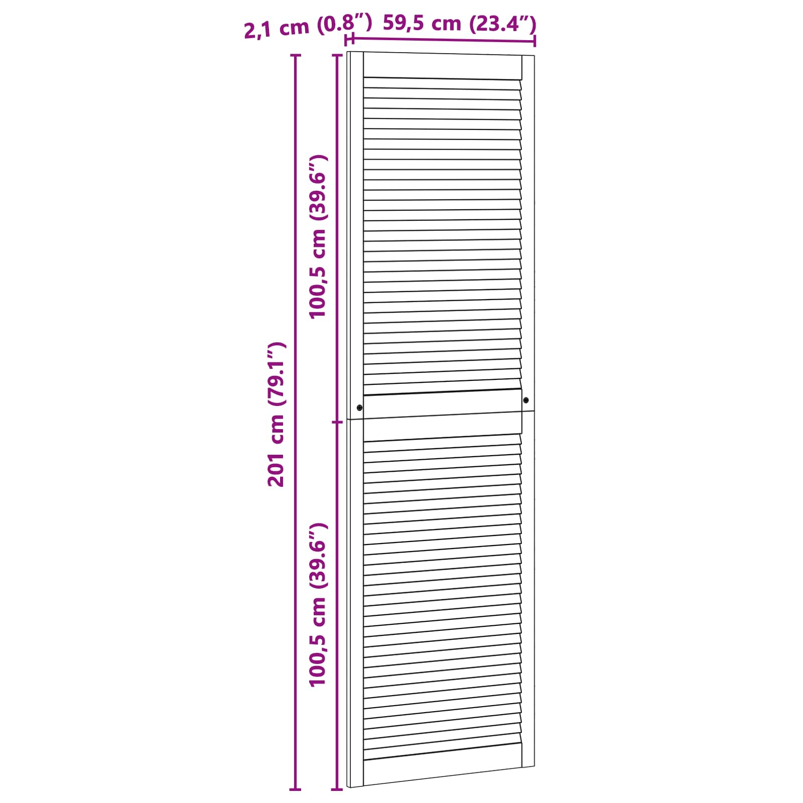 Kabeļa Durvis ar durvīm 4 pcs Dabiska 201 x 2,1 x 59,5 cm