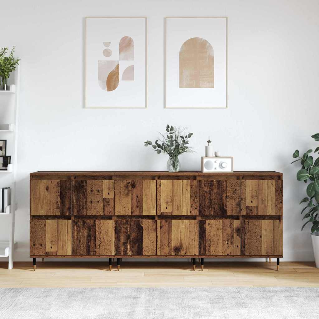 vidaXL Bufeturi 3 pcs Lemn vechi 180 x 35 x 70 cm Lemn compozit