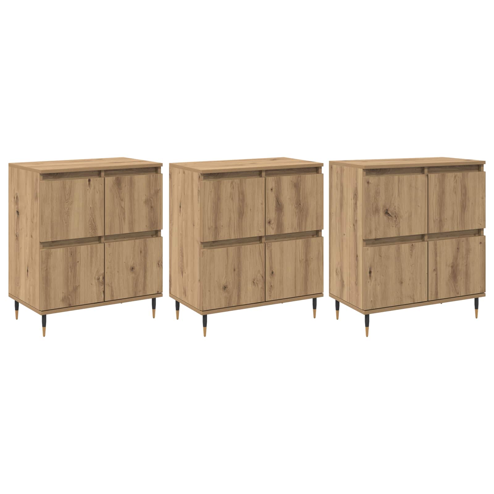 Úložná skříňka 3 pcs Artisanový dub 60 x 35 x 70 cm - obrázek 2