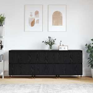 Omarica za shranjevanje 3 pcs Črna Orehovina 60 x 35 x 70 cm