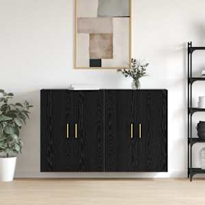 Omara za steno 2 pcs Črna Orehovina 69,5 x 34 x 90 cm