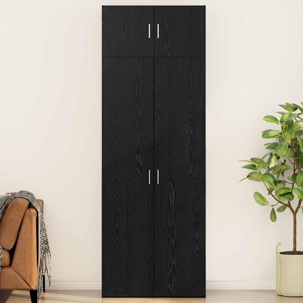 vidaXL Dulap de depozitare Stejar negru 80 x 41 x 225 cm Lemn compozit