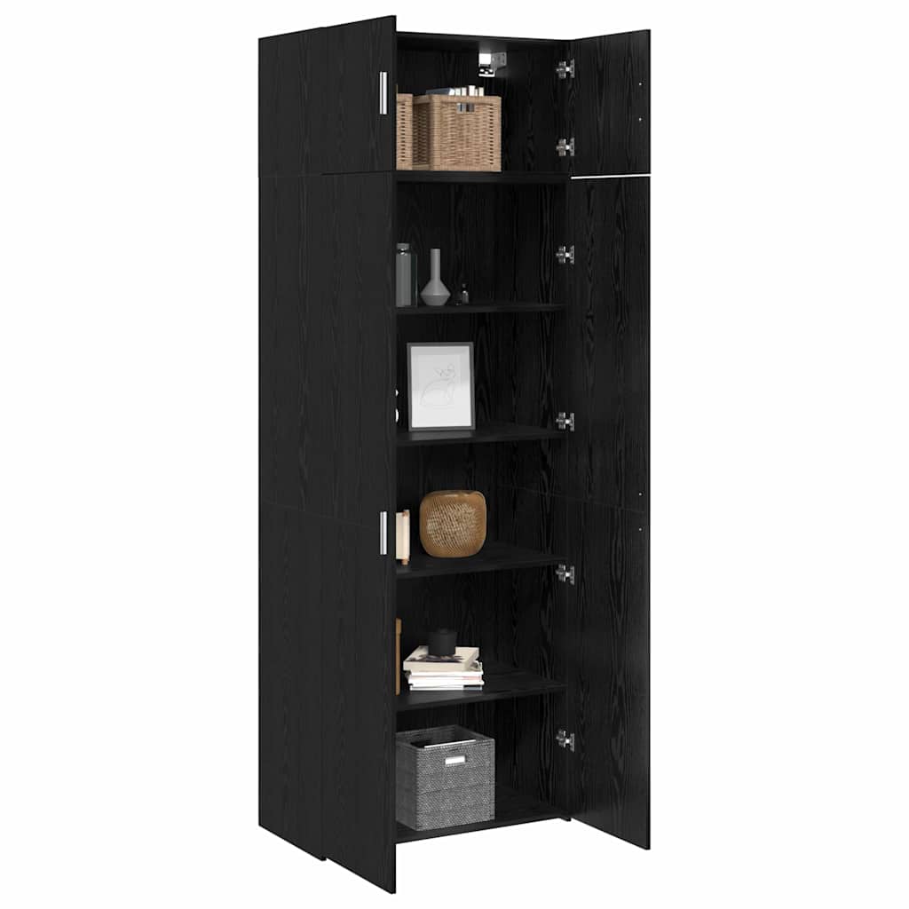 vidaXL Opbergkast Zwart eiken 80 x 41 x 225 cm Bewerkt hout