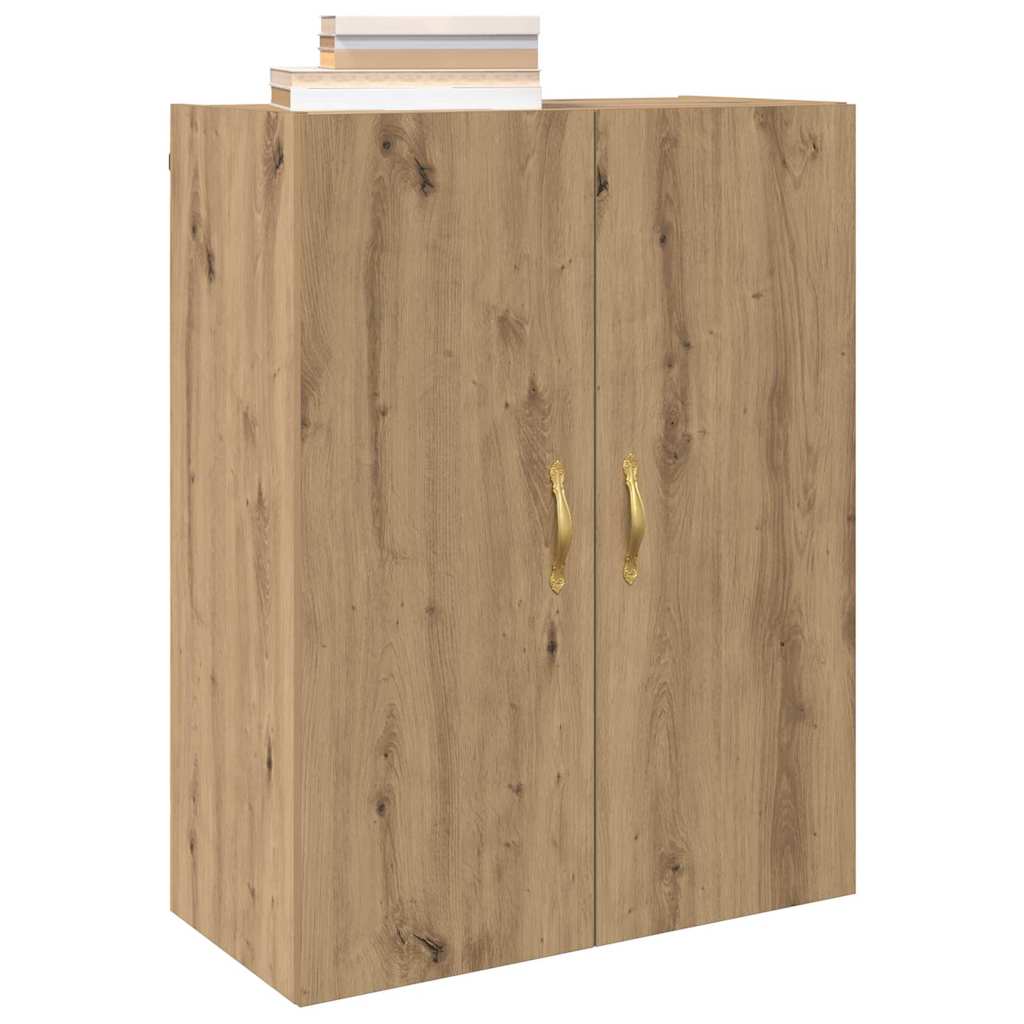 vidaXL Wandgemonteerde Kasten met plank met opslag 2 pcs artisanaal eikenkleurig