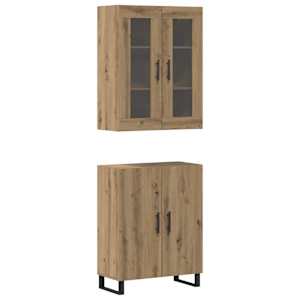 Vysoký bufet 2 pcs dub artisan Kompozitní dřevo - obrázek 2