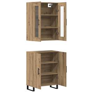 Vysoký bufet 2 pcs dub artisan Kompozitní dřevo - obrázek 5