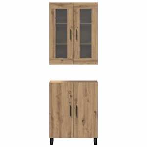 Vysoký bufet 2 pcs dub artisan Kompozitní dřevo - obrázek 6