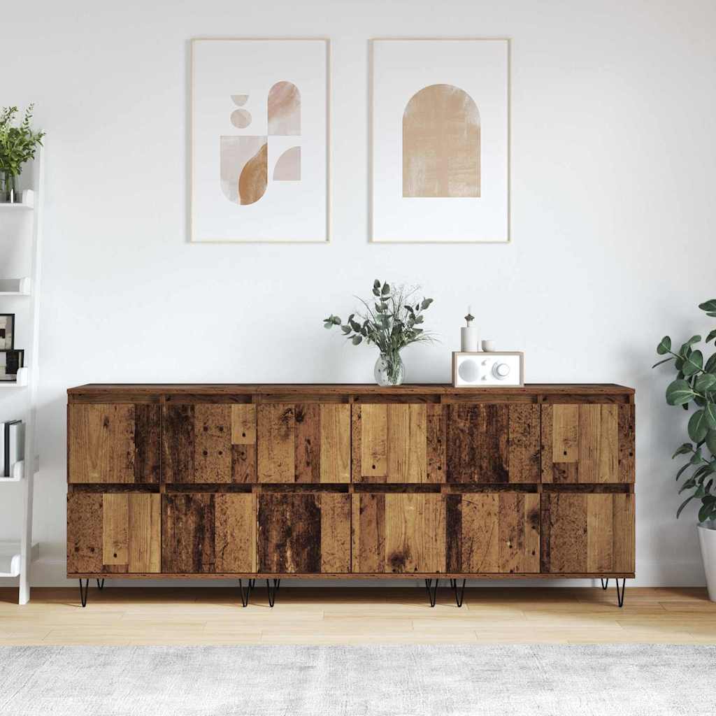 vidaXL Bufeturi 3 pcs Lemn vechi 180 x 35 x 70 cm Lemn compozit
