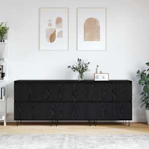 Stranske omare 3 pcs Črna Orehovina