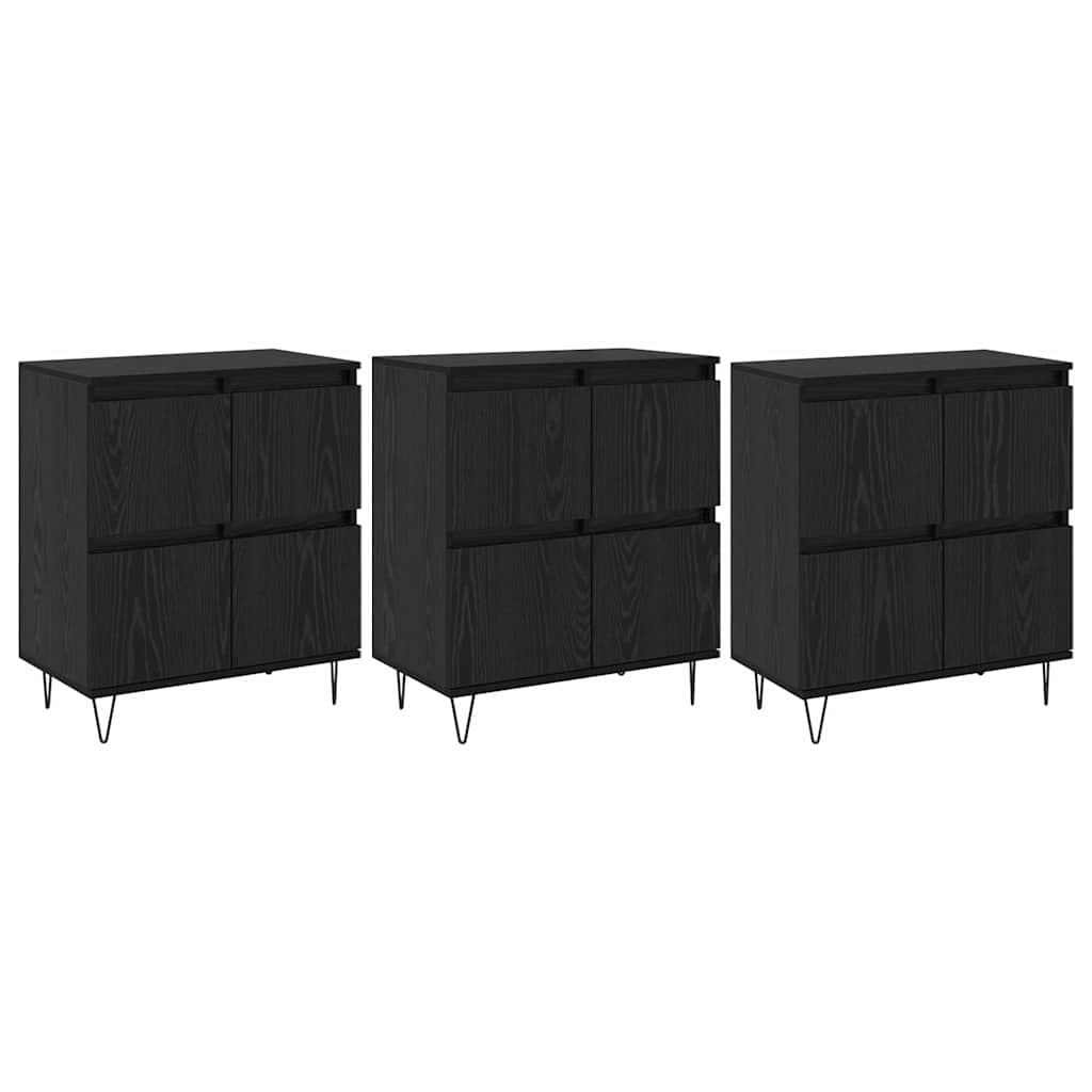 Thumbnail - vidaXL Sideboards 3 pcs Schwarz Eichen-Optik 180 x 35 x 70 cm